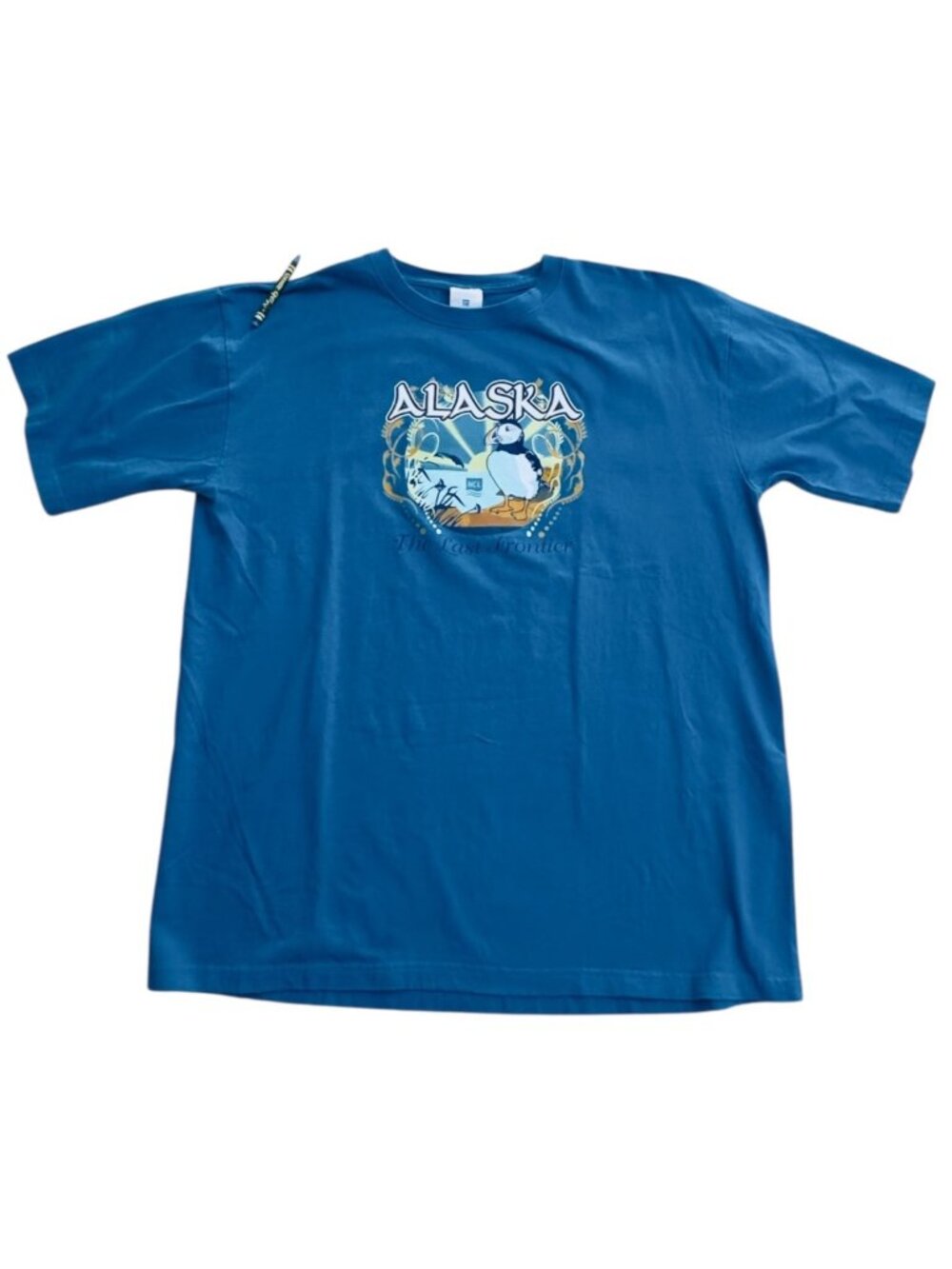 Norwegian Cruise Line Alaska T Shirt XL Blue Puffin Graphic NCL Cotton Top